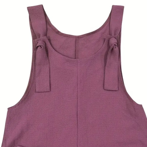 Casual Solid Lounge Romper - Rouge - Picture 4 of 5